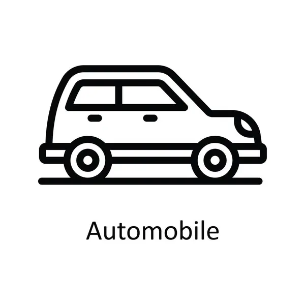 Automobile Vector Outline Icon Ontwerp Illustratie Auto Ongeluk Symbool Witte — Stockvector