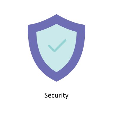 Güvenlik vektörü düz Simge Tasarımı çizimi.