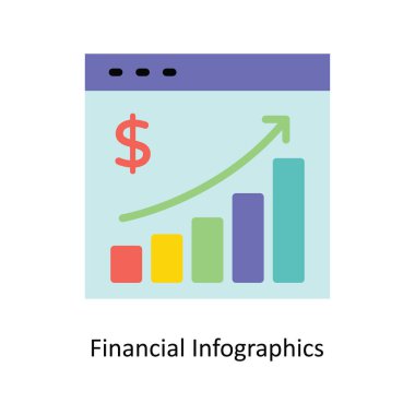 Finansal Bilgi Grafikleri vektörü düz Simge Tasarımı illüstrasyonu.