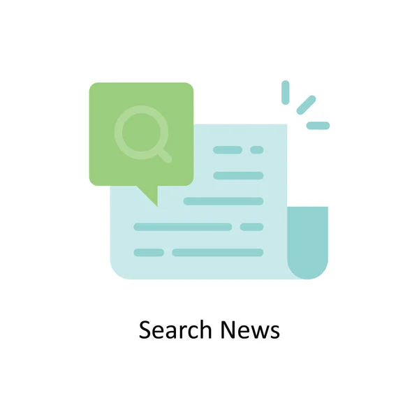 Search News Vecteur Plat Icône Illustration Design — Image vectorielle