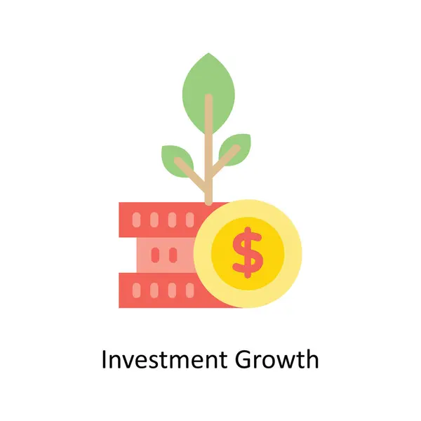Inwestycje Wzrost Wektor Płaski Ikona Projekt Ilustracja — Wektor stockowy