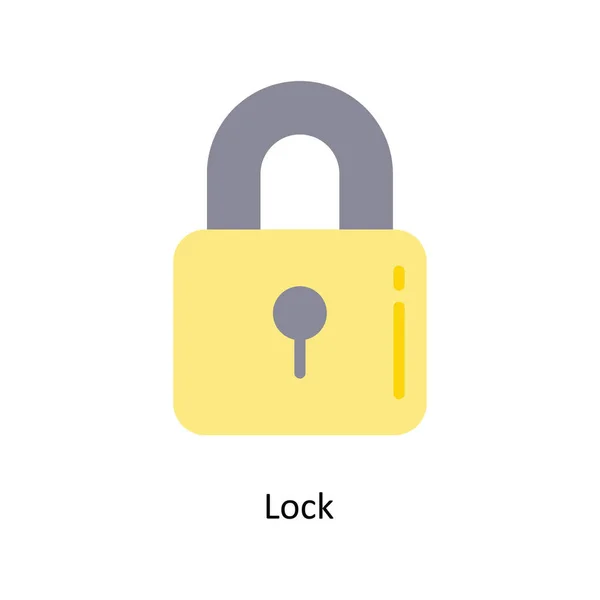 Lock Vector Flache Icon Design Illustration — Stockvektor