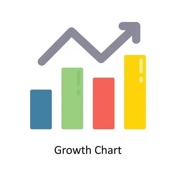 Growth Chart Vector Flat Icon Design Illustration — Stock Vector