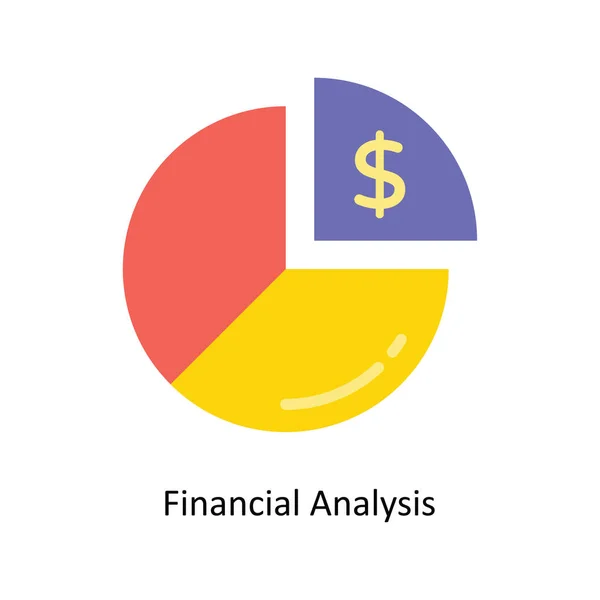 Financiële Analyse Vector Platte Icoon Ontwerp Illustratie — Stockvector