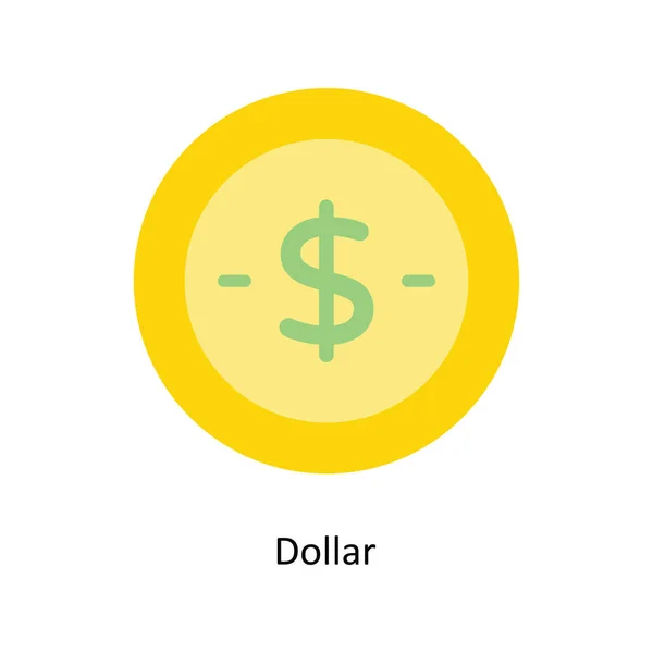 Dollar Vektor Flache Icon Design Illustration — Stockvektor