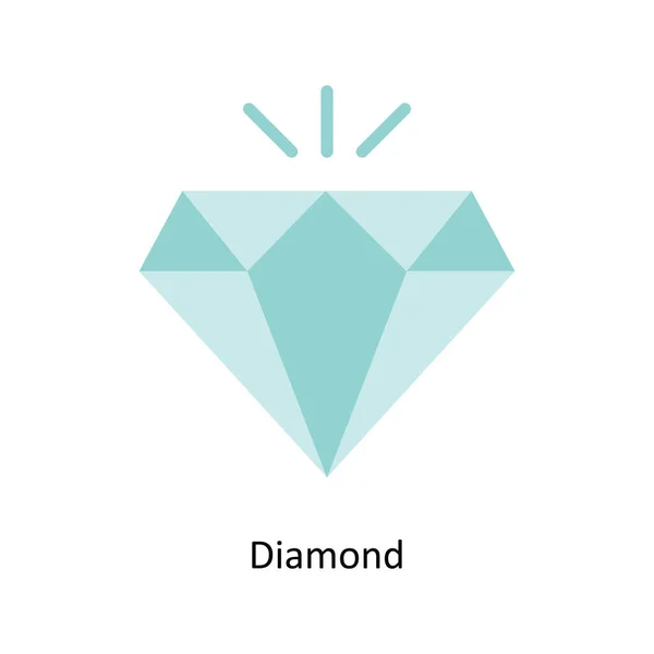Diamond Διάνυσμα Επίπεδη Εικόνα Σχεδιασμός Εικονογράφηση — Διανυσματικό Αρχείο