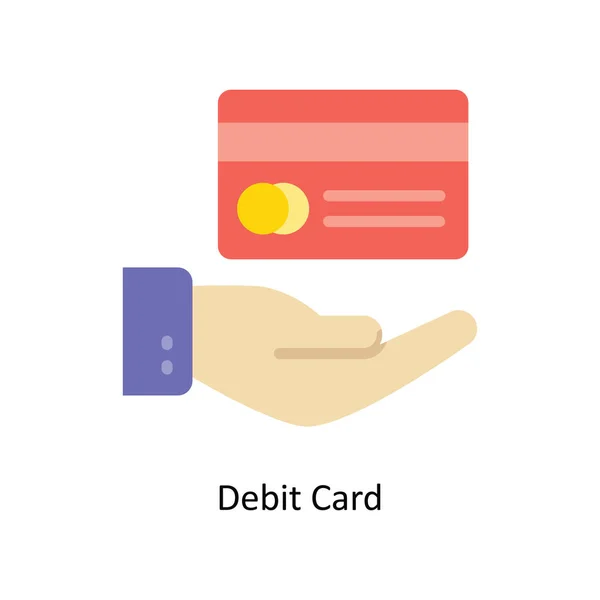 Debitkarten Vektor Flach Icon Design Illustration — Stockvektor