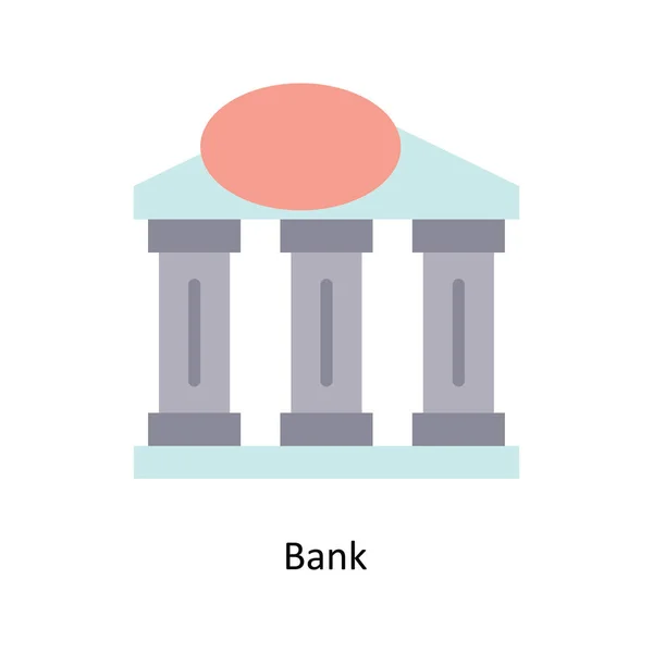 Banca Vettore Piatto Icona Design Illustrazione — Vettoriale Stock