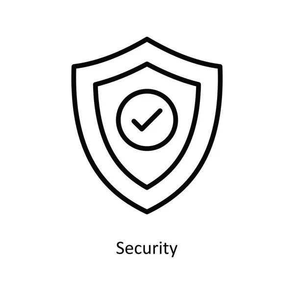 Esquema Vectorial Seguridad Icono Diseño Ilustración Símbolo Bancario Sobre Fondo — Archivo Imágenes Vectoriales
