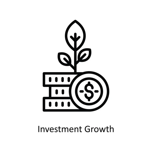 Vector Crecimiento Inversión Esbozar Icono Diseño Ilustración Símbolo Bancario Sobre — Vector de stock