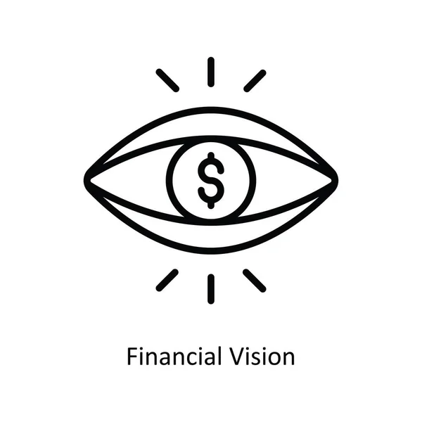 Visión Financiera Esquema Vectorial Icono Diseño Ilustración Símbolo Bancario Sobre — Archivo Imágenes Vectoriales
