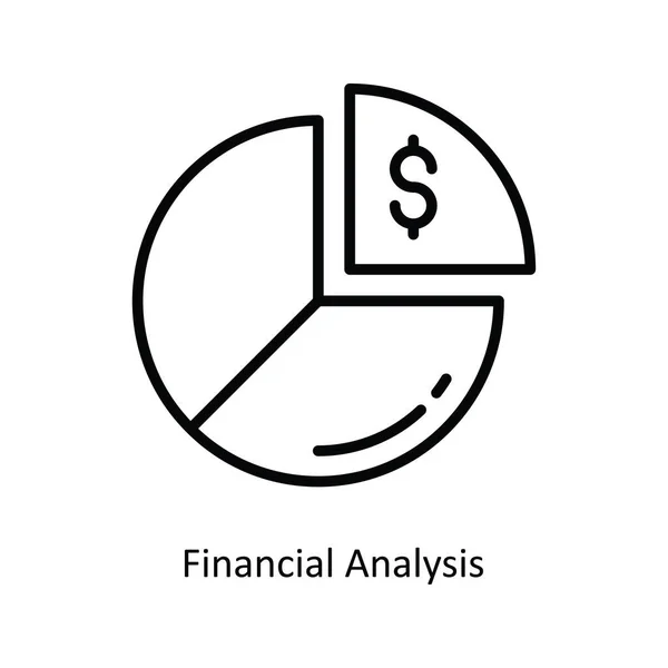 Financial Analysis Vector Outline Icon Design Illustration Bank Symbol White — Stock Vector