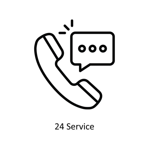 Service Vector Outline Icon Design Illustration Bank Symbol White Background — Stock Vector
