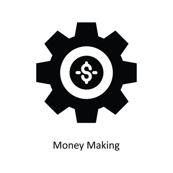 Money Making Vektor Solide Icon Design Illustration Banksymbol Auf Weißem — Stockvektor
