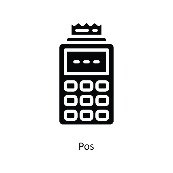 Pos Vektor Solide Icon Design Illustration Banksymbol Auf Weißem Hintergrund — Stockvektor