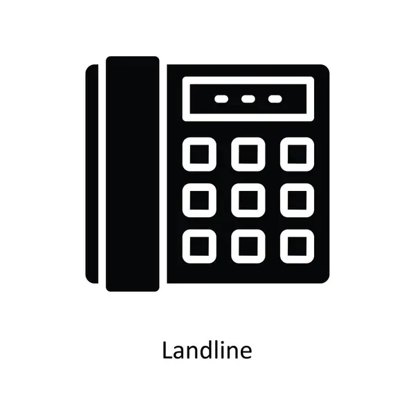 ランドラインベクトル固体アイコンデザインイラスト ホワイトバックグラウンドの銀行シンボル Eps 10ファイル — ストックベクタ