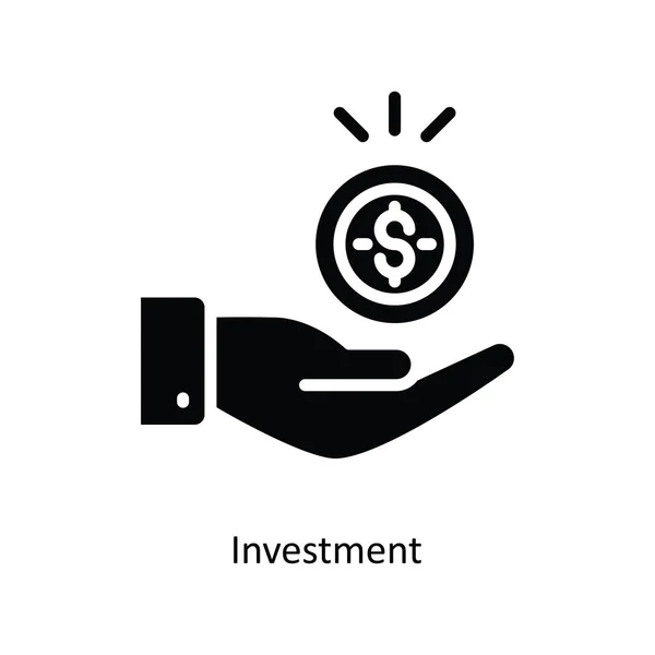 Wektor Inwestycyjny Solidny Ikona Projekt Ilustracja Symbol Banku Białym Tle — Wektor stockowy