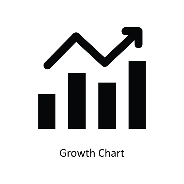 Növekedési Diagram Vektor Szilárd Ikon Design Illusztráció Bank Symbol Fehér — Stock Vector