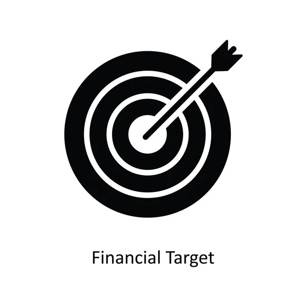 Financiële Doelvector Solide Pictogram Ontwerp Illustratie Bank Symbool Witte Achtergrond — Stockvector