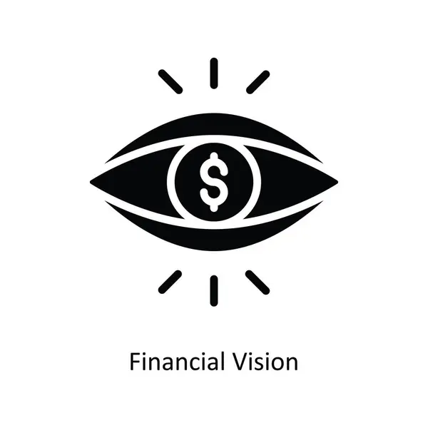 Financial Vision Vector Solide Pictogram Ontwerp Illustratie Bank Symbool Witte — Stockvector