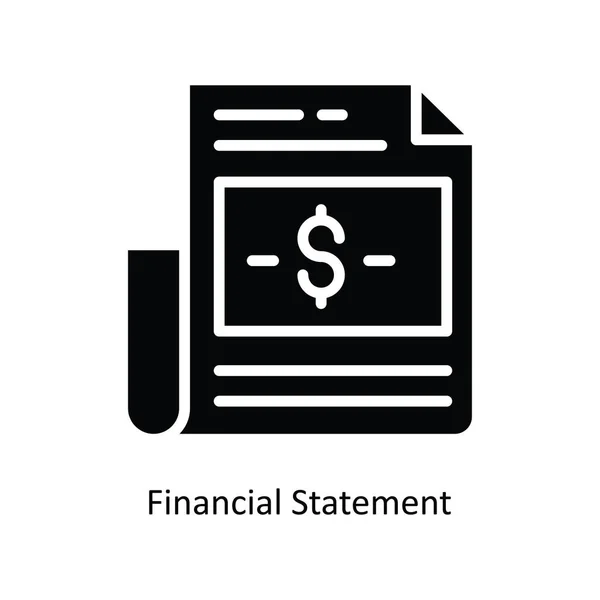 Financial Statement Vector Solid Icon Design Illustration Bank Symbol White — Stock Vector