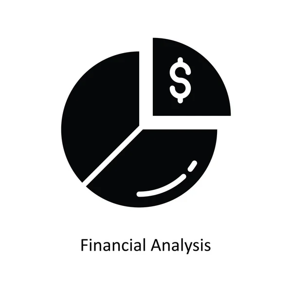 Financiële Analyse Vector Solide Pictogram Ontwerp Illustratie Bank Symbool Witte — Stockvector
