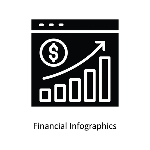 Financiële Infographics Vector Solide Pictogram Ontwerp Illustratie Bank Symbool Witte — Stockvector