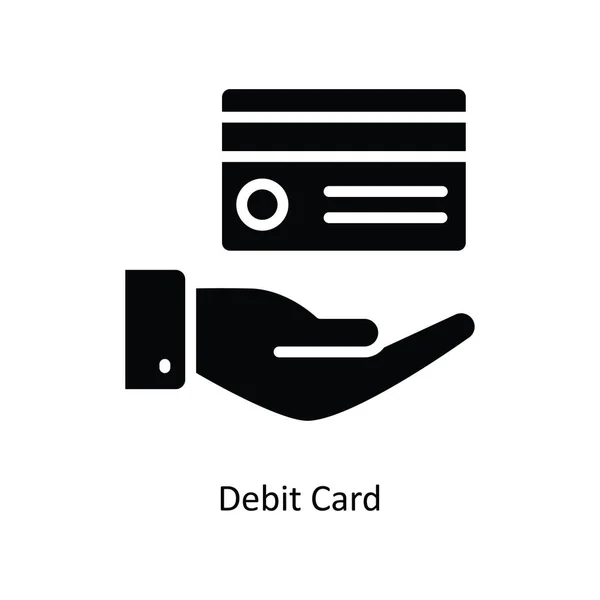 Bankkártya Vektor Szilárd Ikon Design Illusztráció Bank Symbol Fehér Háttér — Stock Vector