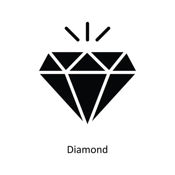 Icono Vector Diamante Sólido Diseño Ilustración Símbolo Bancario Sobre Fondo — Vector de stock