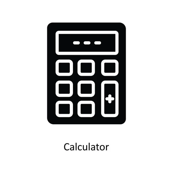 Calculadora Vector Sólido Icono Diseño Ilustración Símbolo Bancario Sobre Fondo — Vector de stock