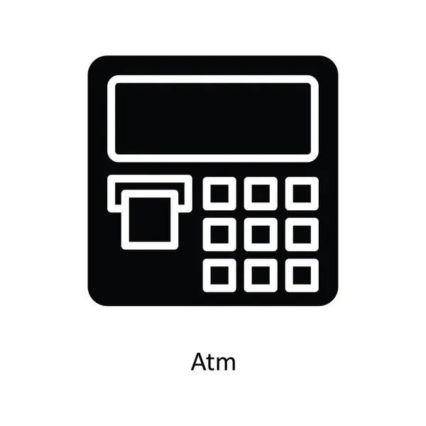 Illustration Conception Icône Solide Vectorielle Atm Symbole Banque Sur Fond — Image vectorielle