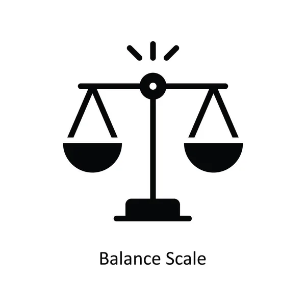 Balance Scale Vector Solid Icon Design Illustration Bank Symbol White — Stock Vector