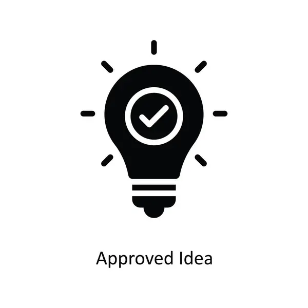 Idéia Aprovada Vetor Sólido Icon Design Ilustração Banco Símbolo Fundo —  Vetores de Stock