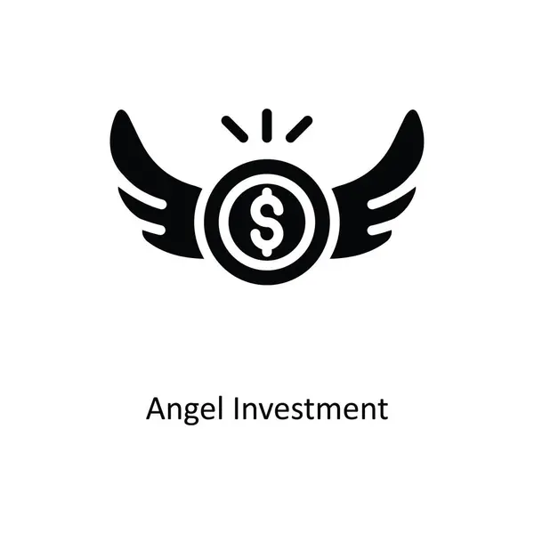 エンジェル投資ベクトル固体アイコンデザインイラスト ホワイトバックグラウンドの銀行シンボル Eps 10ファイル — ストックベクタ
