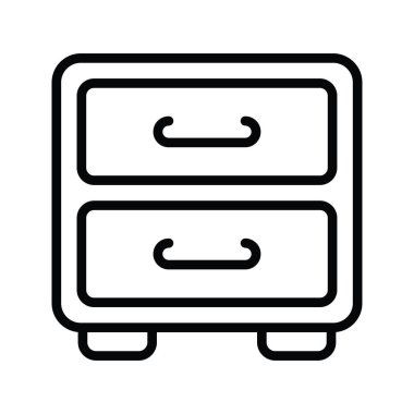 Çekmece vektör taslağı Simge Tasarımı illüstrasyonu. Beyaz arkaplan EPS 10 Dosyasında Bulut hesaplama simgesi