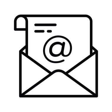 E- posta vektör taslağı Simge Tasarımı illüstrasyonu. Beyaz arkaplan EPS 10 Dosyasında Bulut hesaplama simgesi