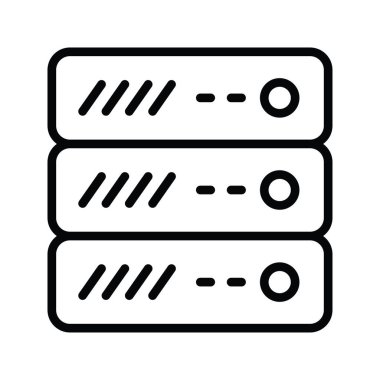 Veri Sunucusu ana hatları Simge Tasarımı illüstrasyonu. Beyaz arkaplan EPS 10 Dosyasında Bulut hesaplama simgesi