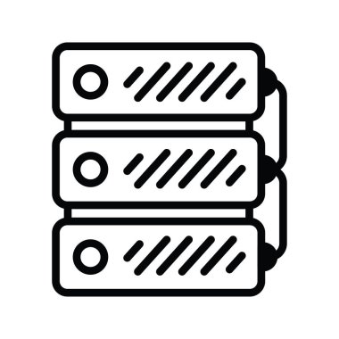 Büyük Veri vektör anahatları Simge Tasarımı çizimi. Beyaz arkaplan EPS 10 Dosyasında Bulut hesaplama simgesi