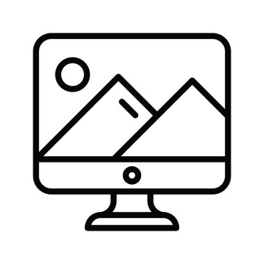 Duvar kağıdı vektör ana hatları Simge Tasarımı illüstrasyonu. Beyaz arkaplan EPS 10 Dosyasında Bulut hesaplama simgesi