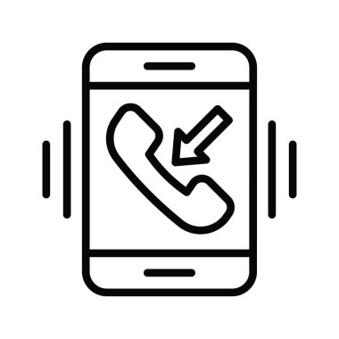 Telefon Arama vektör ana hatları Simge Tasarımı illüstrasyonu. Beyaz arkaplan EPS 10 Dosyasında Bulut hesaplama simgesi