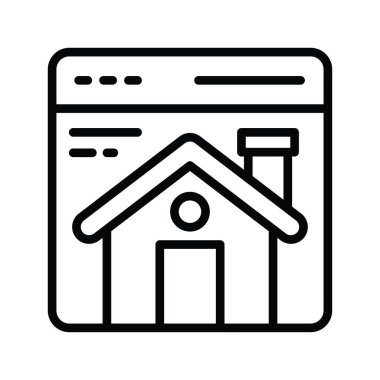 Ana sayfa vektör ana hatları Simge Tasarımı illüstrasyonu. Beyaz arkaplan EPS 10 Dosyasında Bulut hesaplama simgesi