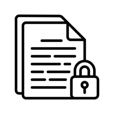 İçerik Koruma Vektörü ana hatları Simge Tasarımı illüstrasyonu. Beyaz arkaplan EPS 10 Dosyasında Bulut hesaplama simgesi