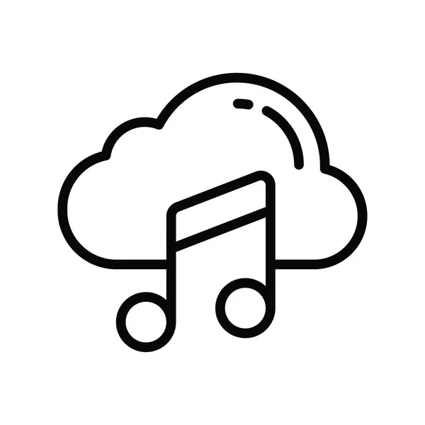 Cloud Music Wektor Zarys Icon Design Ilustracji Symbol Chmury Obliczeniowej — Wektor stockowy