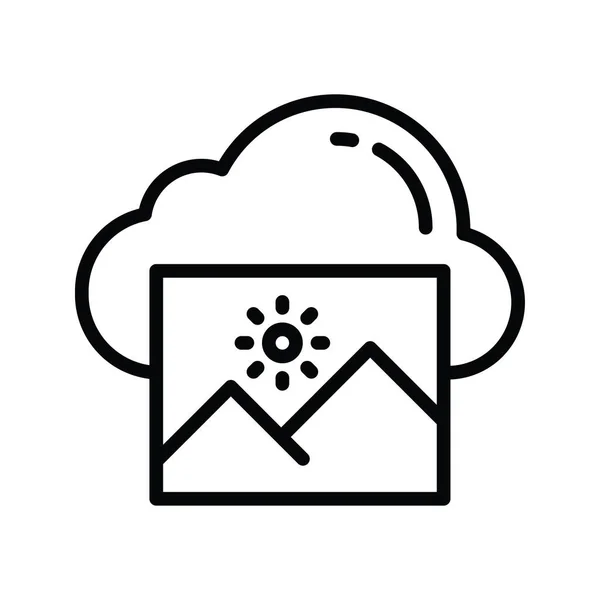 Cloud Gallery Vector Outline Icon Design Illustration Cloud Computing Symbol — Stock Vector