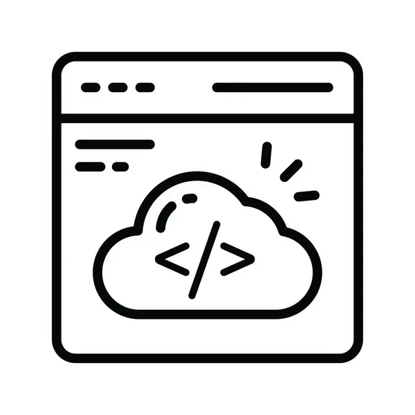 Schéma Vectoriel Cloud Coding Illustration Icon Design Symbole Cloud Computing — Image vectorielle