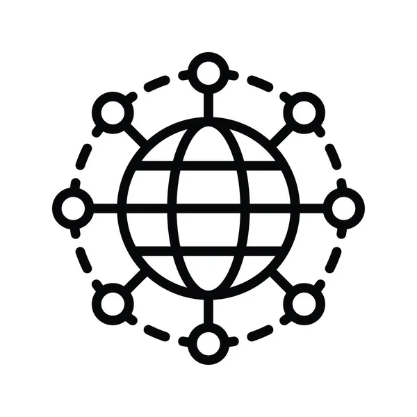 Παγκόσμιο Δίκτυο Διανυσματικό Περίγραμμα Εικονίδιο Σχεδιασμός Εικονογράφηση Σύμβολο Υπολογιστικών Νεφών — Διανυσματικό Αρχείο