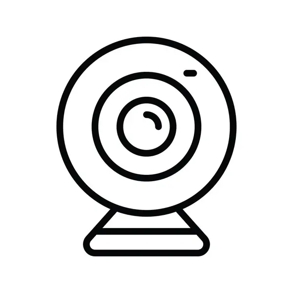 Webcam Vector Contorno Icono Diseño Ilustración Símbolo Computación Nube Sobre — Archivo Imágenes Vectoriales