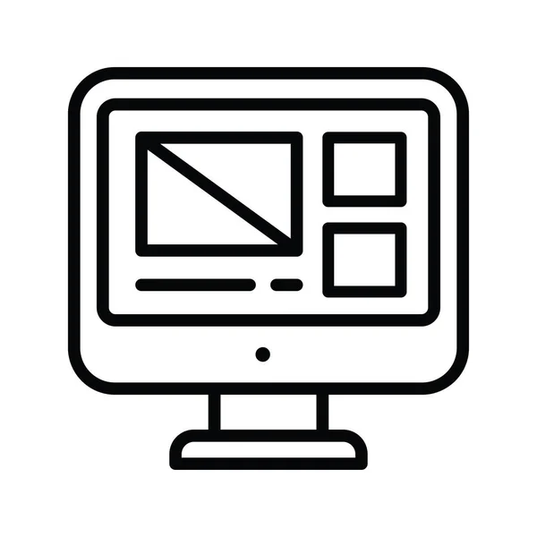 Web Layout Vector Outline Icon Design Illustration Símbolo Computação Nuvem —  Vetores de Stock