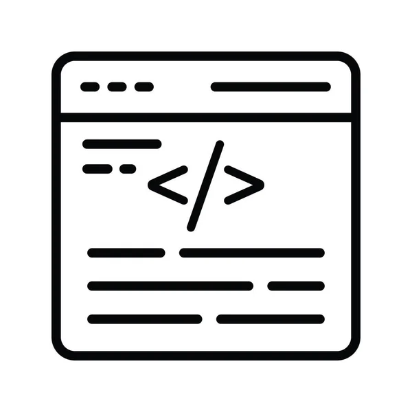 Web Programming Vector Outline Icon Design Illustration Inglês Símbolo Computação — Vetor de Stock