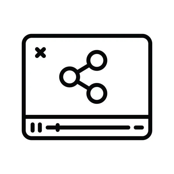 Video Compartir Esquema Vectorial Icono Ilustración Diseño Símbolo Computación Nube — Vector de stock